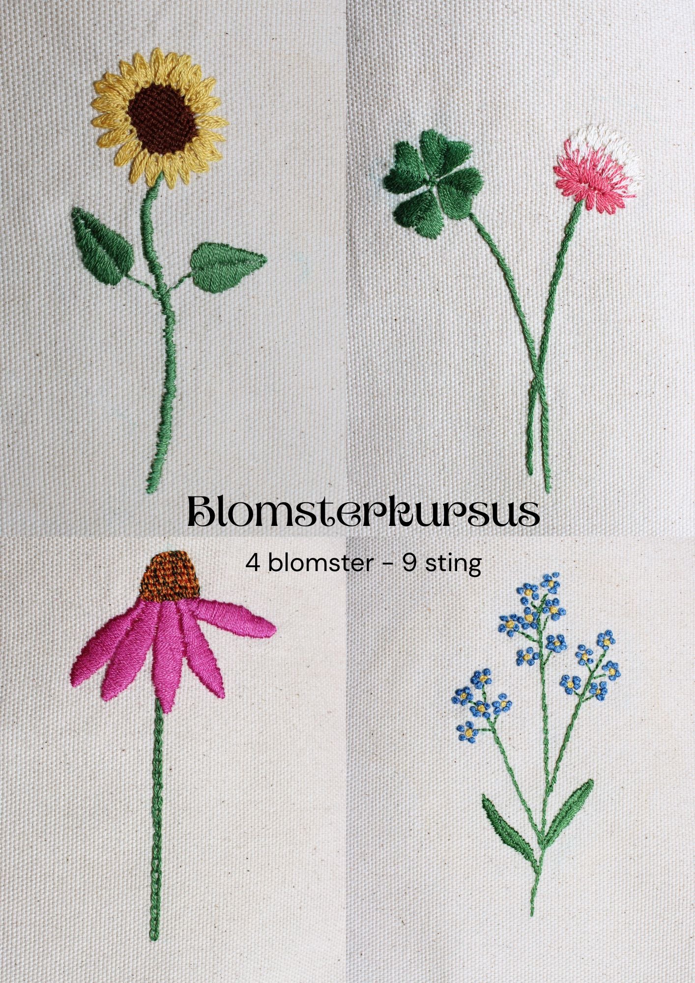 Blomsterbroderi - Video-kursus i broderi og visible mending med blomstermotiver
